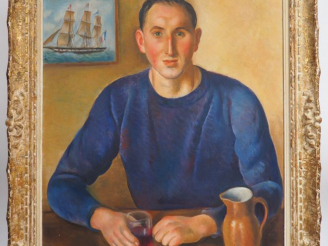 Vente aux enchères Joaquin SUNYER  « Portrait de Guy Maquenehen » Huile sur toile.  Signé