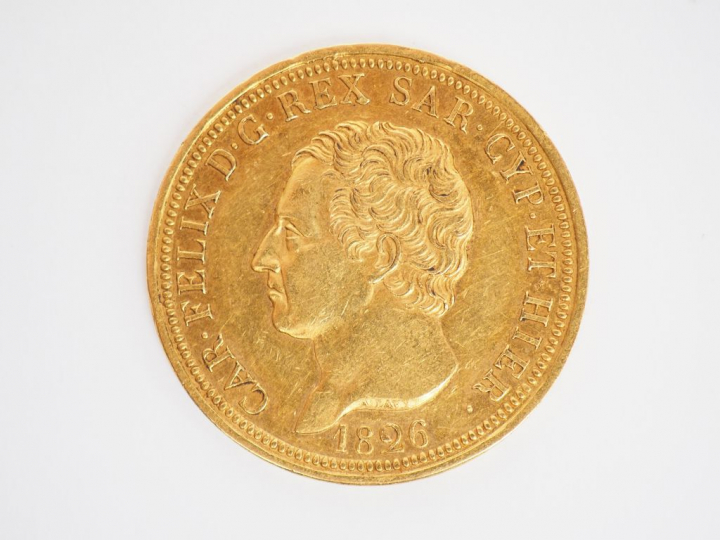 Pièce de 80 Lires or, 1826. FRAIS ACHETEURS 5% TTC
