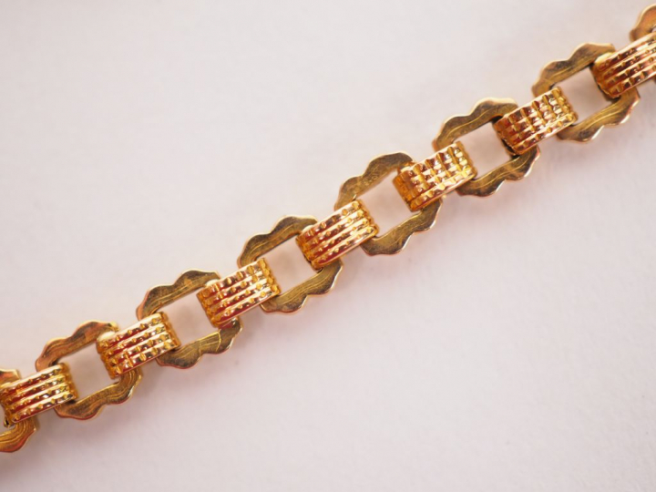 Bracelet en or jaune, maille vénitienne.  Long. 18 cm Poids. 3,18 g (s