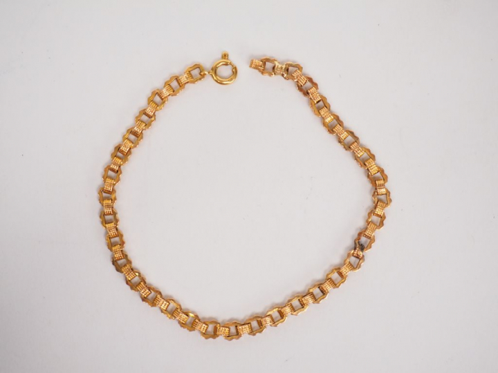 Bracelet en or jaune, maille vénitienne.  Long. 18 cm Poids. 3,18 g (s