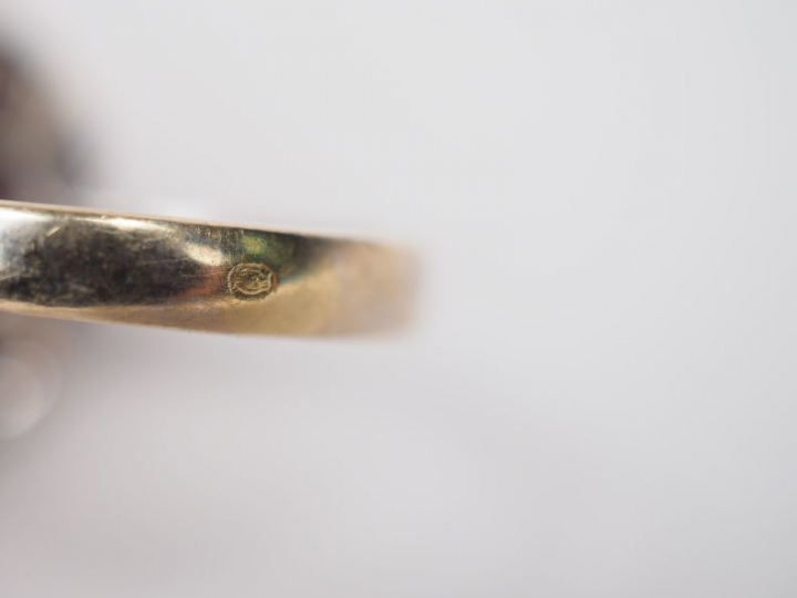 Bague en or blanc sertie en son centre d'une pierre entourée de petits