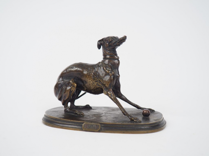 P.J. MENE. 'Giselle'. Sculpture en bronze à patine brune, signée. Dim.