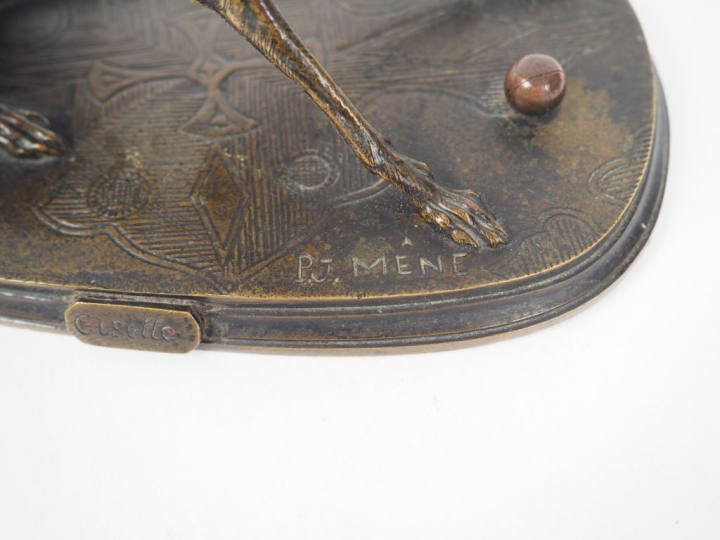 P.J. MENE. 'Giselle'. Sculpture en bronze à patine brune, signée. Dim.