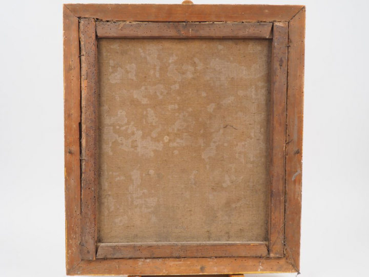 	Ecole espagnole XVIIIème. 'Représentation de trois saints personnages