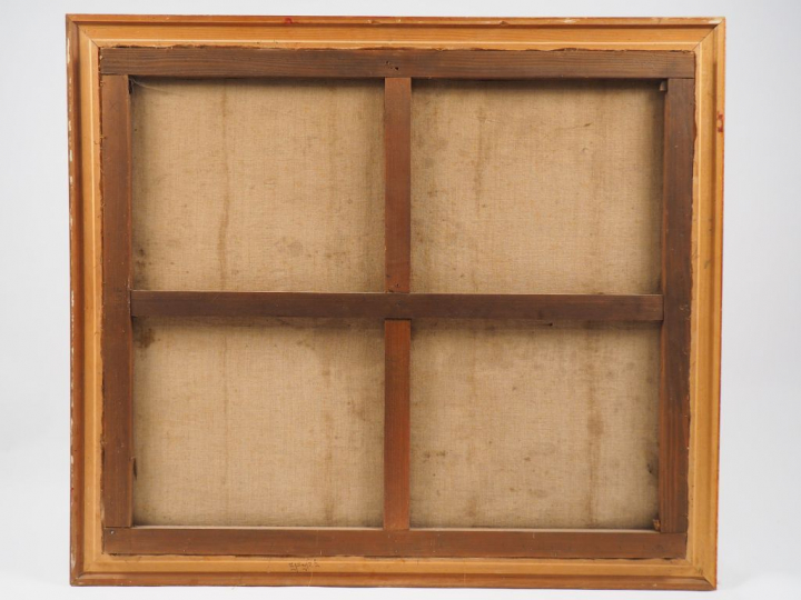 Ecole française XVIIIème. 'La partie de quilles'. Huile sur toile. Dim