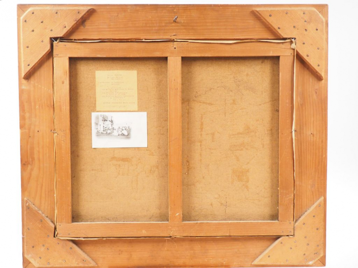 Louis DEBANNE. 'Le gourbi à Biskra'. Huile sur toile, signée en bas à 
