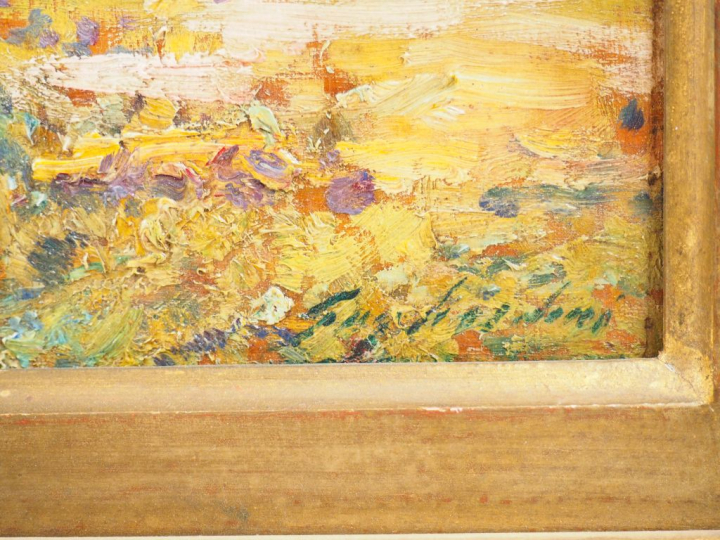 Julien Gustave GAGLIARDINI. 'Sisteron'. Huile sur panneau, signée en b