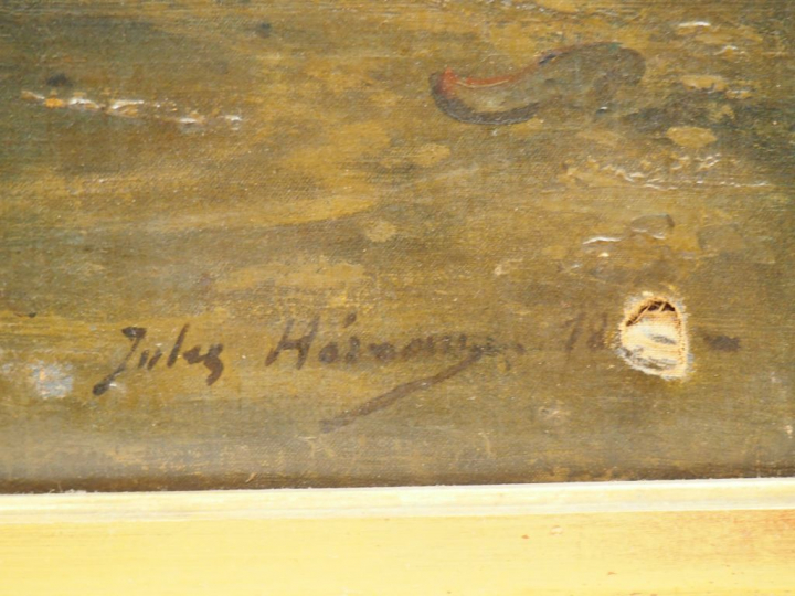 Jules HEREAU. 'Les varechs'. Huile sur toile, signée en bas à droite. 