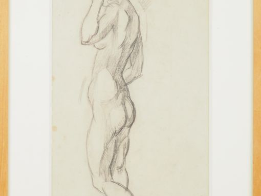 Manuel ORTIZ DE ZARATE. 'Nue de profil'. Dessin, signé en bas à droite