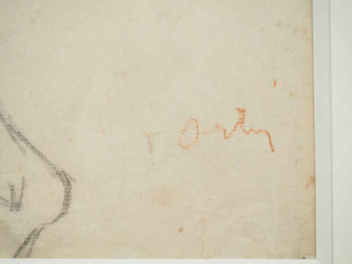 Manuel ORTIZ DE ZARATE. 'Nue de profil'. Dessin, signé en bas à droite