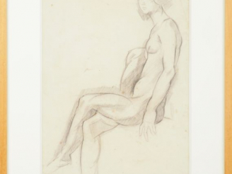 Vente aux enchères Manuel ORTIZ DE ZARATE. 'Nue assise'. Dessin, signé en bas à droite. D