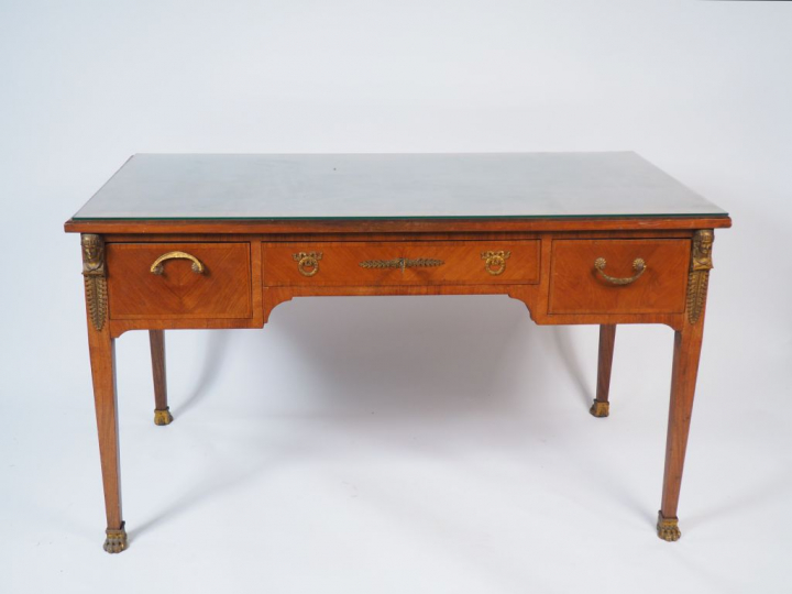 Cabinet de travail de style Empire en acajou et placage d'acajou, bell