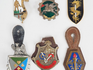 Vente aux enchères Lot d’insignes régimentaires extrême orient dont un garde voie Cambodg