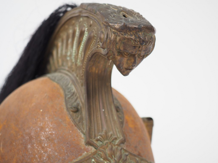 Casque troupe modèle 1874 de cuirassier, manque marmouset et jugulaire