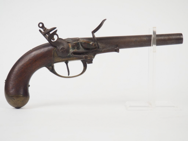 Pistolet à silex à coffre réglementaire français modèle 1777 de la man