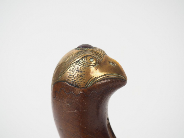 Fort pistolet à silex époque Louis XV, arme montée bronze, tube bronze
