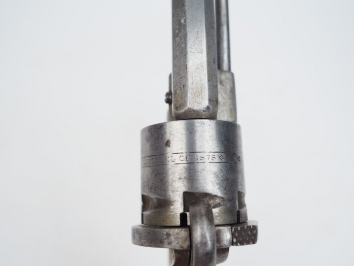 Revolver système Lefaucheux à broche calibre 7mm, canon octogonal, dét