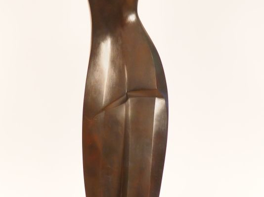 Emile-François POETOU  "Nu debout" Grande sculpture en bronze.  Signée