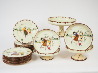 Vente aux enchères CREIL   MONTEREAU, modèle "Parisien". Partie de service en faïence fin