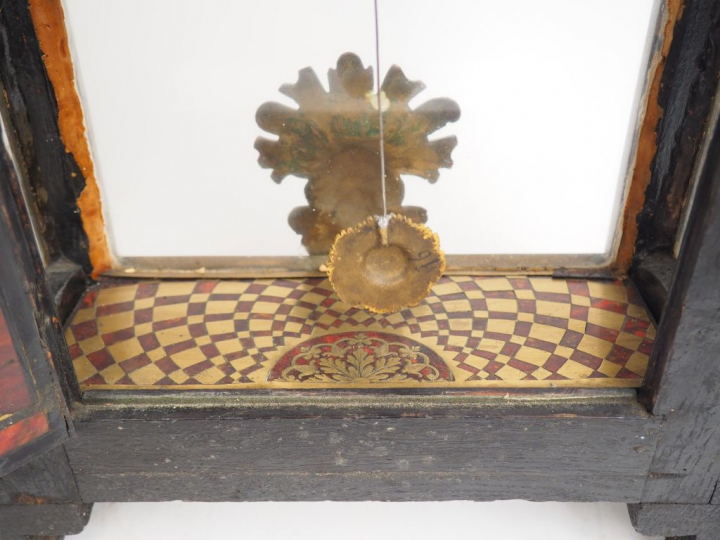 Cartel Napoléon III de style Louis XIV en marqueterie Boulle surmonté 