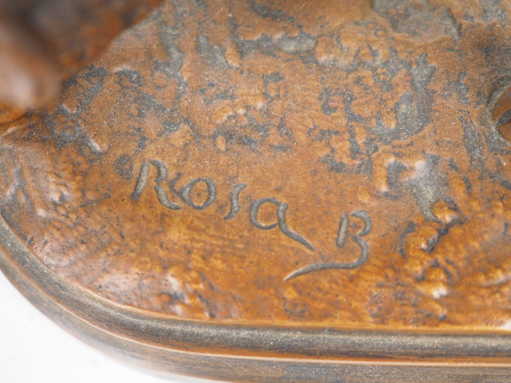 Rosa BONHEUR  "Brebis" Sculpture en bronze à patine médaille. Signée. 