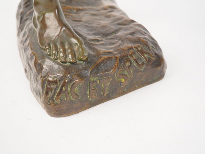 Henri Désiré GAUQUIE "Fac et Spéra, le semeur". Sculpture en bronze à 