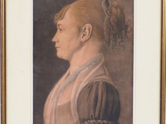 Vente aux enchères Ecole française fin XIXème - début XXème  "Portrait de femme de profil