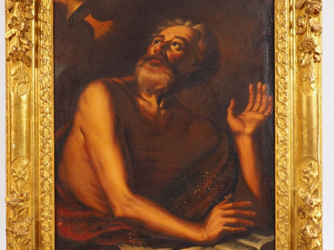 Ecole italienne XIXème (dans le goût de Ribera). 'Saint Jérôme'.  Huil