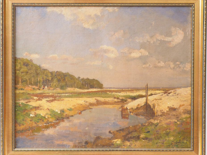 Louis Alexandre CABIE "Paysage des landes" Huile sur toile. Signée en 