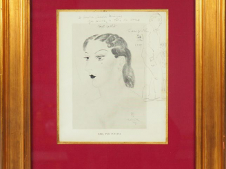 Vente aux enchères FOUJITA Image de "Kiki" dédicacée et illustrée par l'artiste se représ