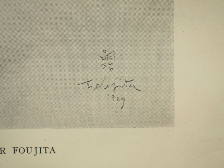 FOUJITA Image de "Kiki" dédicacée et illustrée par l'artiste se représ