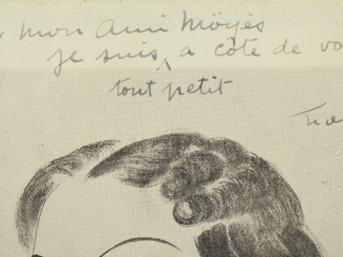 FOUJITA Image de "Kiki" dédicacée et illustrée par l'artiste se représ