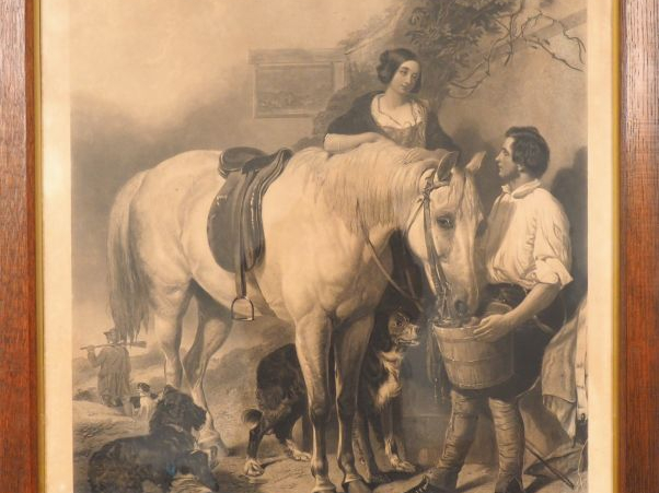 Deux gravures anglaises en noir "A. GLIMPSE OF AN ENGLISH HOMESTEAD"  
