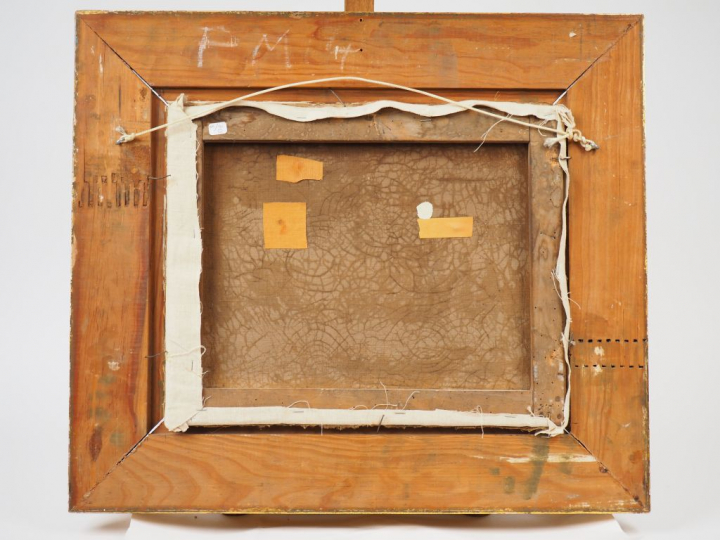 Charles JACQUES  "Bergerie" Huile sur toile. Signée en bas à droite. D