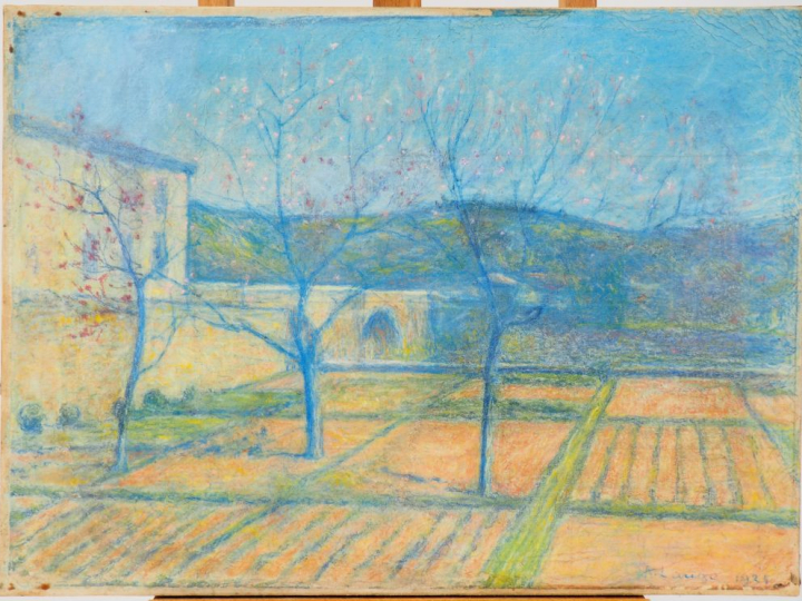 Achille LAUGÉ "Verger devant le pont de la Gare à Alet-les-Bains" Past