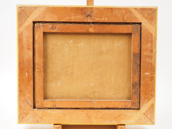 P. J. LETAUDY  "Vue de plage" Huile sur toile. Signée en bas à gauche.