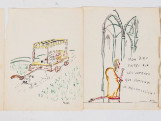 Vente aux enchères WOLINSKI- REISER - SOULAS  Ensemble de dessins originaux.