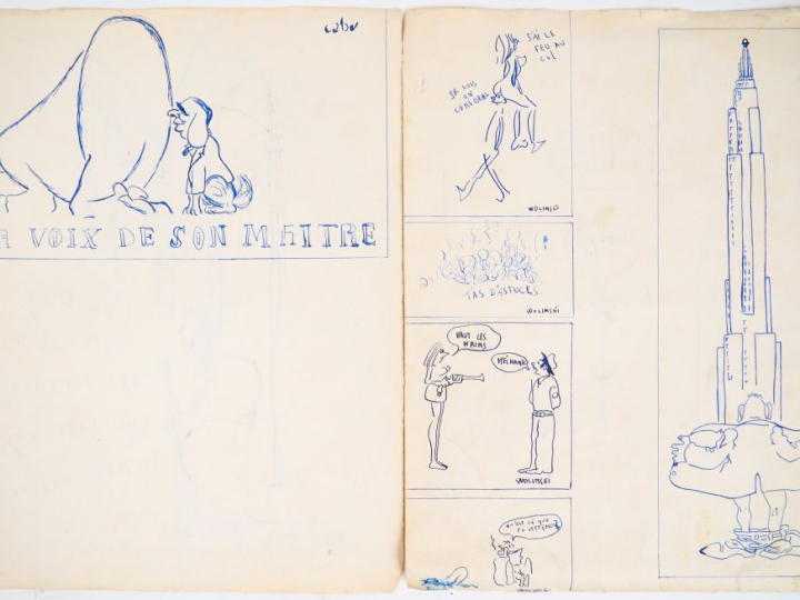 WOLINSKI- REISER - SOULAS  Ensemble de dessins originaux.