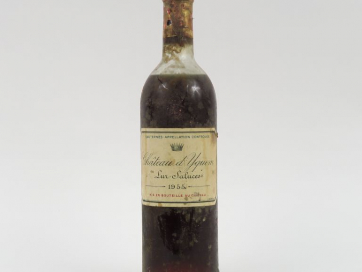 1 BOUTEILLE CHÂTEAU D'YQUEM 1er CCS SAUTERNES - 1955 - MEP/BS/CAPS AB/