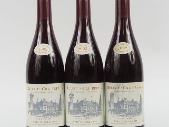 3 BOUTEILLES RULLY 1er CRU 'PREAUX' E. DE SUREMAIN - 2002