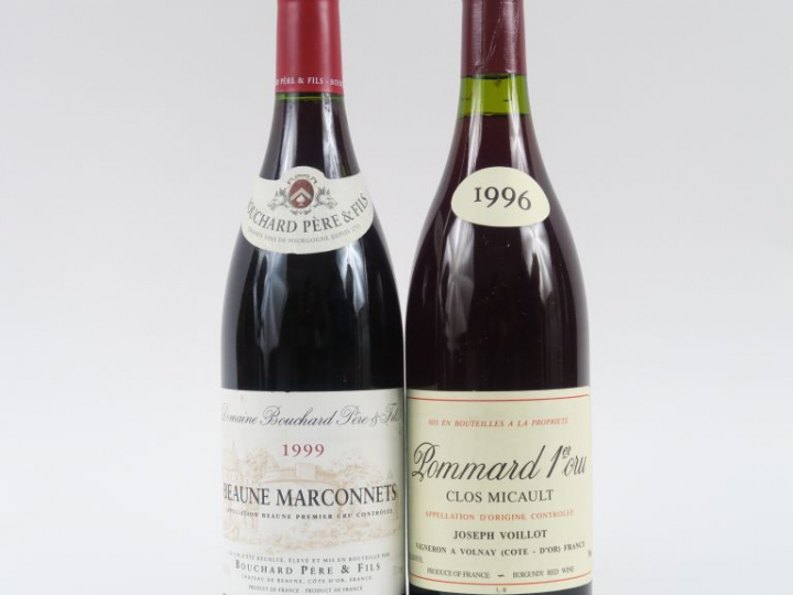 2 BOUTEILLES : 1 POMMARD 1er CRU 'CLOS MICAULT' J. VOILLOT 1996 - 1 BE