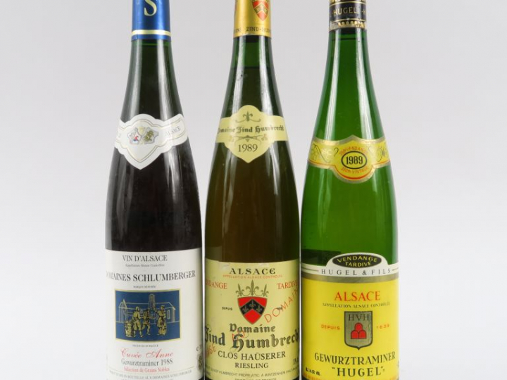 3 BOUTEILLES : 1 GEWURZTRAMINER 'VENDANGES TARDIVES' HUGEL 1989 - 1 GE