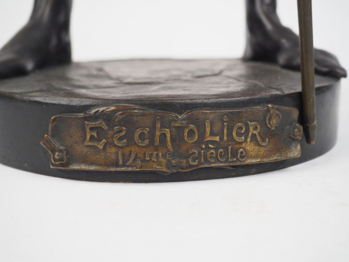 Emile Louis PICAULT. 'L'escholier du XIVe siècle' Sculpture en bronze 