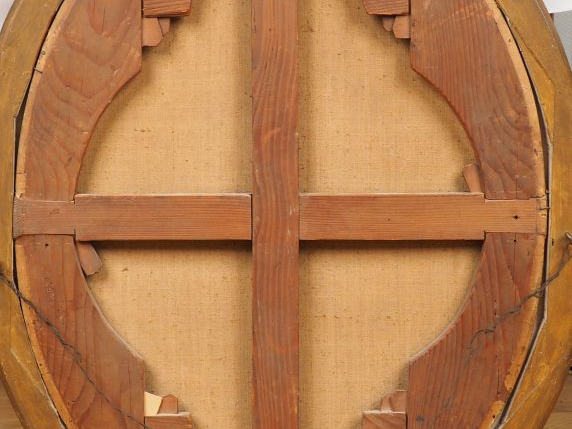 Ecole française XVIIIème.  'Portrait d’homme en médaillon'. Huile sur 