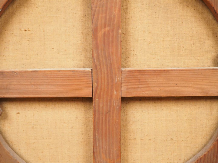 Ecole française XVIIIème.  'Portrait d’homme en médaillon'. Huile sur 