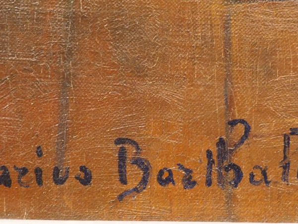 Marius BARTHALOT. "Jeune fille à la toilette". Huile sur toile.  Signé