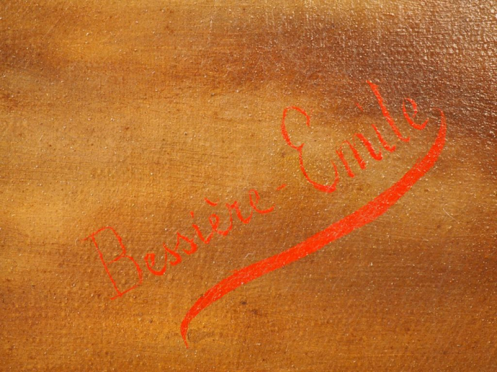 Emile BESSIERE. 'Nature morte aux fruits'. Huile sur toile. Signée en 