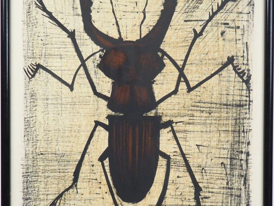 Bernard BUFFET. 'La lucarne'. Lithographie en couleurs. Signée en bas 