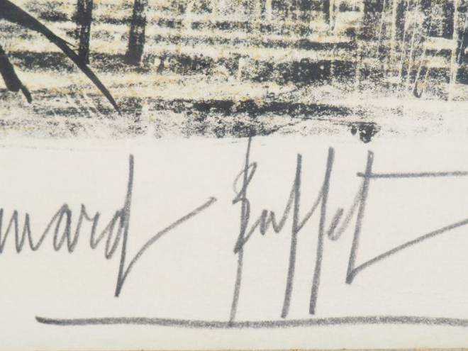 Bernard BUFFET. 'La lucarne'. Lithographie en couleurs. Signée en bas 