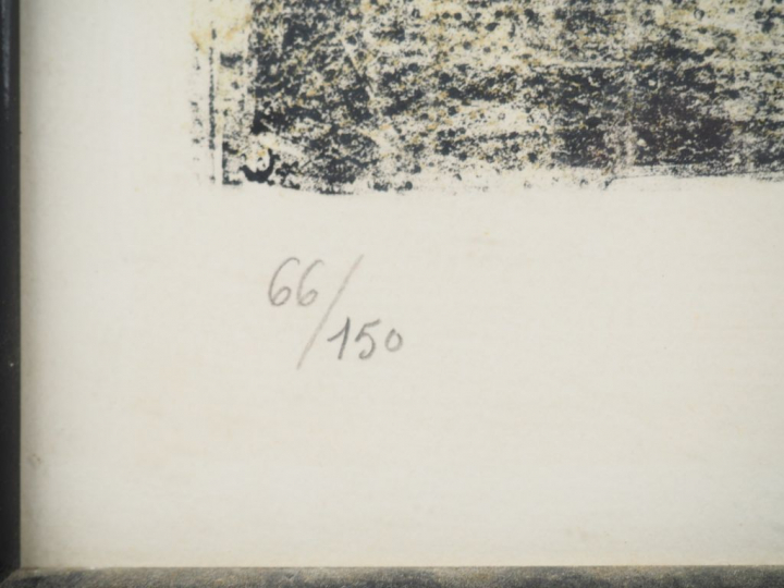 Bernard BUFFET. 'La lucarne'. Lithographie en couleurs. Signée en bas 